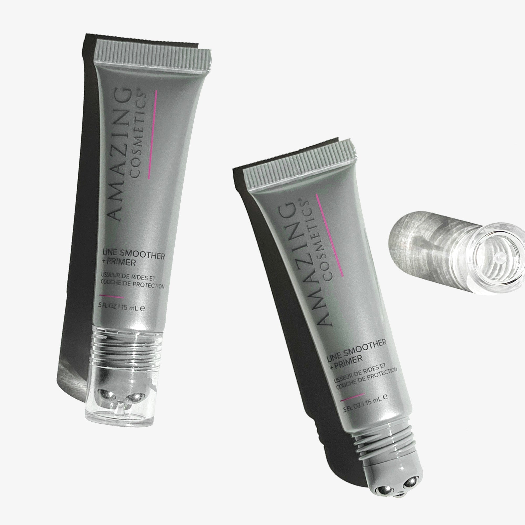 Lifestyle shot of two Line Smoother Primer tubes next to each other.