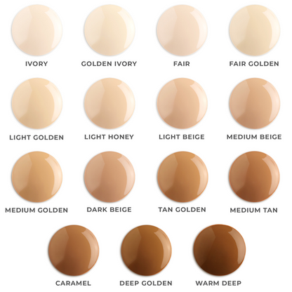 Swatches of AMAZINGCONCEALER shades showing full-coverage cream formula and diverse undertones.