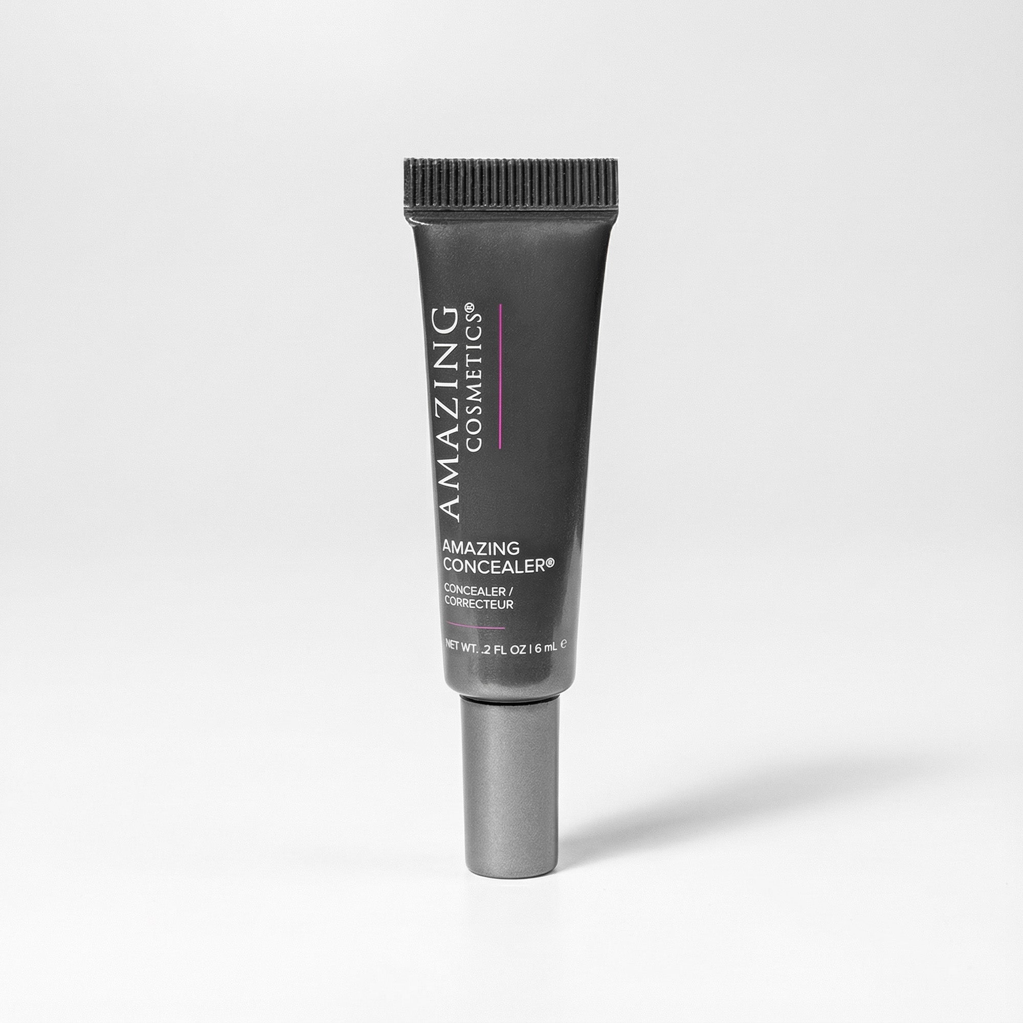 Tube of AMAZINGCONCEALER highlighting its ultra-concentrated, full-coverage formula for brightening and correcting skin.