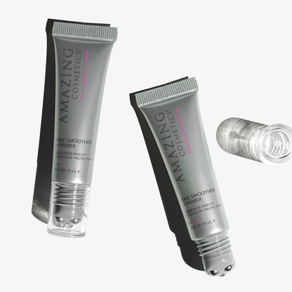 Lifestyle shot of two Line Smoother Primer tubes next to each other.